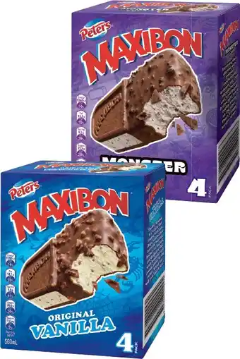 IGA Peters Maxibon 4 Pack Selected Varieties offer