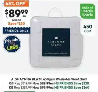 Harris Scarfe SHAYNNA BLAZE 450gsm Washable Wool offer