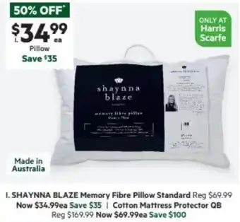 Harris Scarfe SHAYNNA BLAZE Memory Fibre Pillow Standard offer
