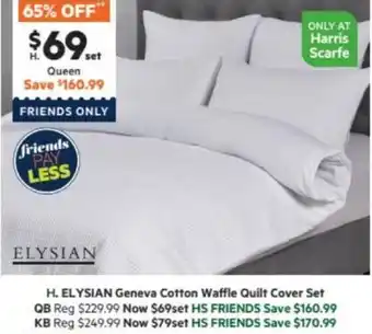 Harris Scarfe ELYSIAN Geneva Cotton Waffle Quilt Cover Set offer