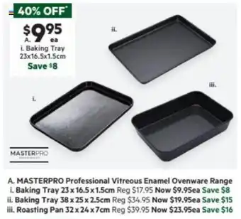Harris Scarfe MASTERPRO Professional Vitreous Enamel Ovenware Range offer