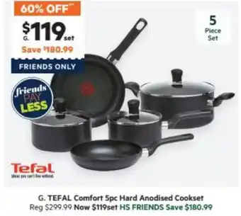 Harris Scarfe TEFAL Comfort 5pc Hard Anodised Cookset offer