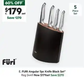 Harris Scarfe FURI Angular 5pc Knife Block Set offer