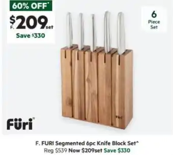 Harris Scarfe FURI Segmented 6pc Knife Block Set offer