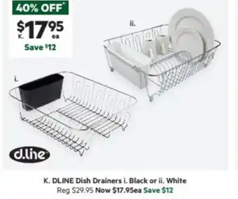 Harris Scarfe DLINE Dish Drainers Black or White offer