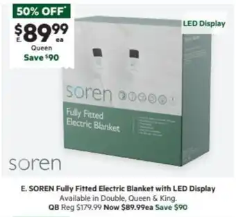 Harris Scarfe SOREN Fully Fitted Electric Blanket with LED Display offer
