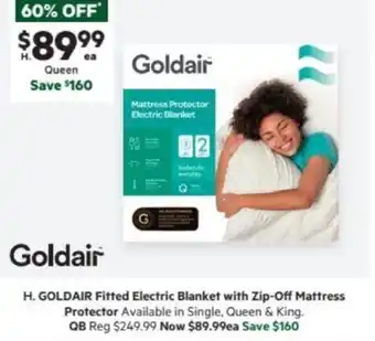 Harris Scarfe GOLDAIR Fitted Electric Blanket with Zip-Off Mattress offer