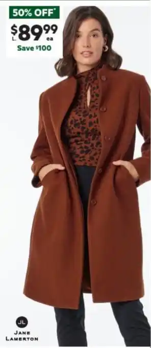 Harris Scarfe Jane LAmerton Cleanline Coat offer