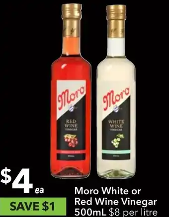 Ritchies Moro White or Red Wine Vinegar 500mL offer