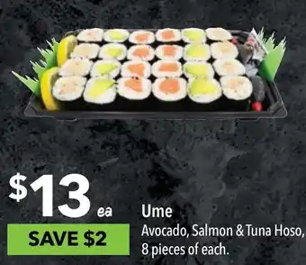 Avocado, Salmon & Tuna Hoso