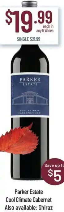 Parker Estate Cool Climate Cabernet
