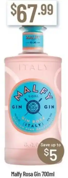 Malfy Rosa Gin 700ml