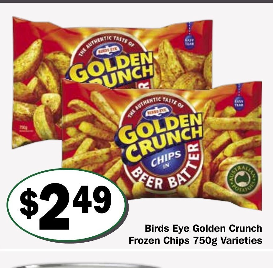 Birds Eye Golden Crunch Frozen Chips 750g Varieties offer at Friendly ...