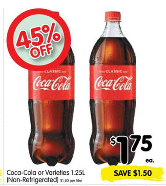 Spar Coca-Cola or Varieties 1.25L offer