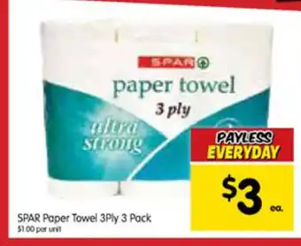 Spar SPAR Paper Towel 3 Ply 3 Pack offer