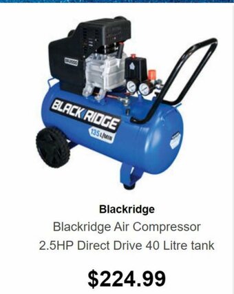 SuperCheap Auto Blackridge Air Compressor 2.5HP Direct Drive 40 Litre Tank offer