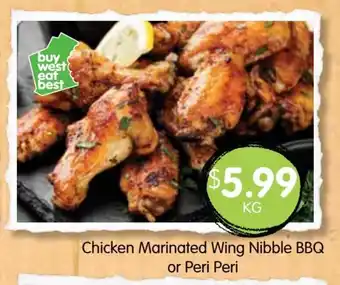Spudshed Chicken Marinated Wing Nibble BBQ or Peri Peri per kg offer