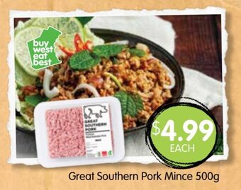 Great Southern Pork Mince 500g