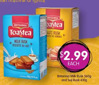 Britannia Milk Rusk 560g and Suji Rusk 610g