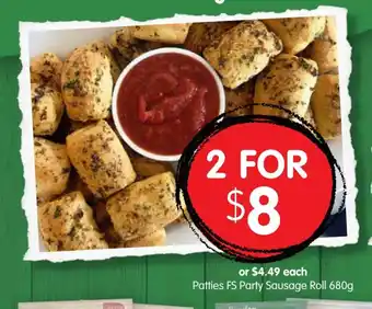 Spudshed Patties FS Panty Sausage Roll 680g offer