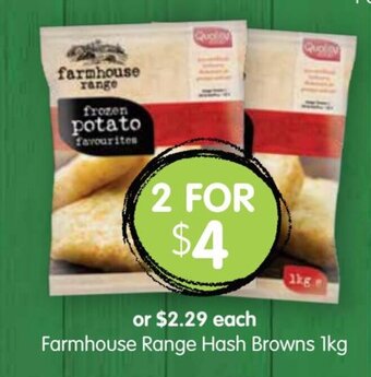 Spudshed Farmhouse Range Hash Browns 1kg offer