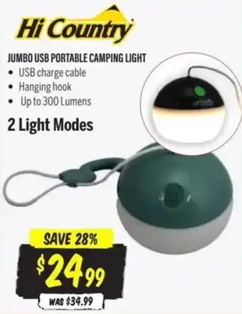 Aussie Disposals JUMBO USB PORTABLE CAMPING LIGHT offer