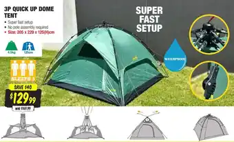 Aussie Disposals 3P QUICK UP DOME TENT offer