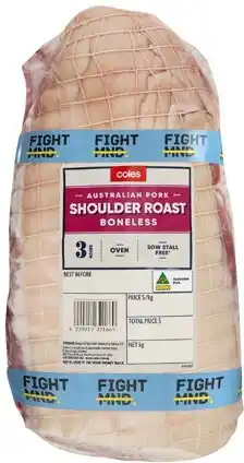 Coles Coles Australian Pork Shoulder Roast Boneless offer