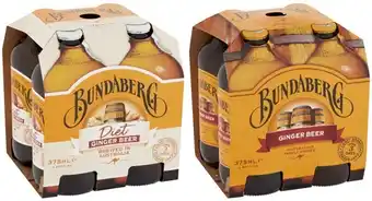 Coles Bundaberg Brewed Soft Drink 4x375mL offer