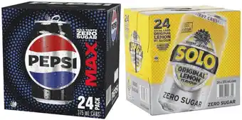Coles Pepsi Max or Solo Soft Drink 24x375mL offer