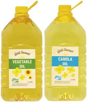 Coles Gold Sunset Canola or Vegetable Oil 4 Litre offer
