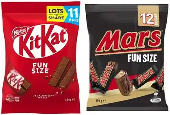 Coles Mars Chocolate Fun Size 132g-192g, Nestlé Chocolate Fun Pack 127g-158g or Skittles Fun Size 180g offer