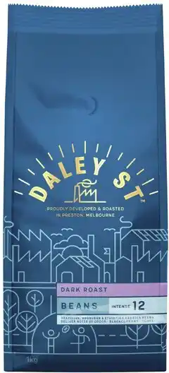 Coles Daley St Coffee Beans or Grounds 1kg offer