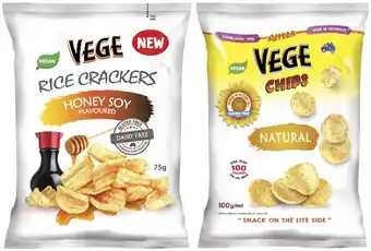 Coles Vege Chips 100g or Rice Crackers 75g offer