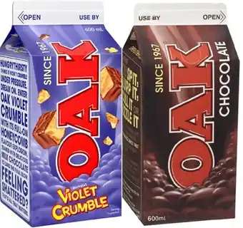 Coles Oak Flavoured Milk 600mL offer