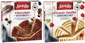 Coles Sara Lee Frozen Cheesecake 360g-410g or Choc Bavarian 375g or Buttercake 350g offer