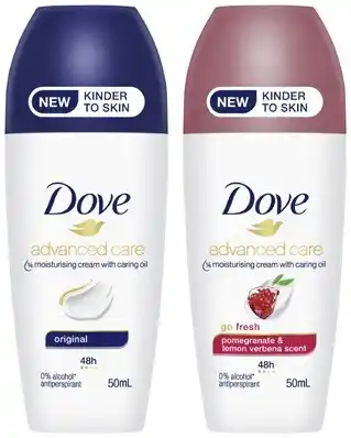 Coles Dove Advance Care Antiperspirant Roll on Deodorant 50mL offer
