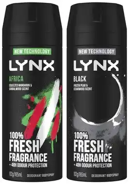 Coles Lynx Antiperspirant Aerosol Deodorant or Body Spray 165mL offer