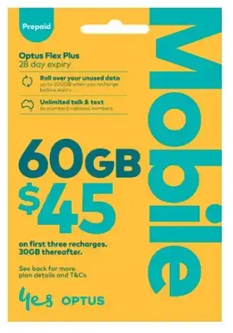 Coles Optus $45 Prepaid SIM offer