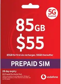 Coles Vodafone $55 Prepaid Plus Starter Pack offer