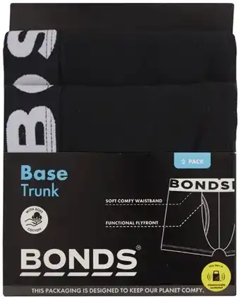 Coles Bonds Men's Base Trunk 2 Pack offer