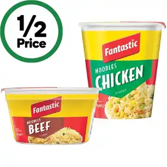 Woolworths Fantastic Noodle Cup or Bowl 45-85g offer