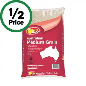 Woolworths SunRice White Medium Grain Rice 10 kg offer