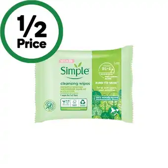 Woolworths Simple Biodegradable Facial Wipes Pk 25 offer