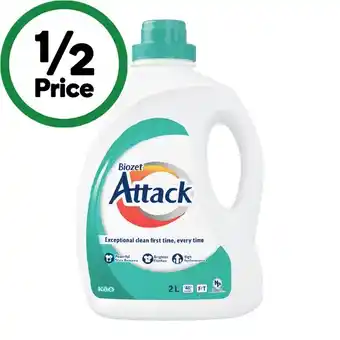 Woolworths Biozet Attack Regular Laundry Liquid 2 Litre or Powder 2 kg offer