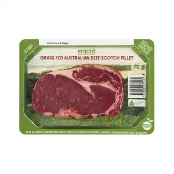 Woolworths Macro Grass Fed Australian Beef Scotch Fillet 270g offer