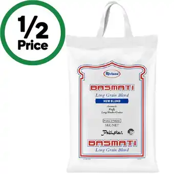 Woolworths Riviana Rice Basmati Pakistan Long Grain 5 kg offer