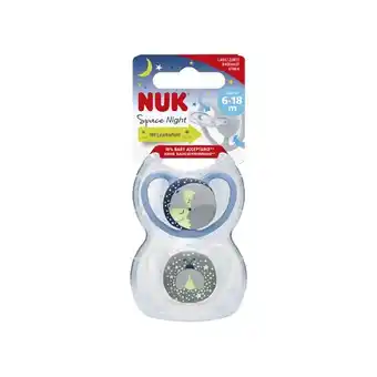Woolworths NUK Space Night Soothers 6-18m Pk 2 offer