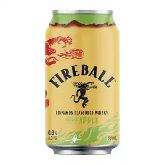 Woolworths Fireball & Apple 6.6% Cans 4x355ml offer