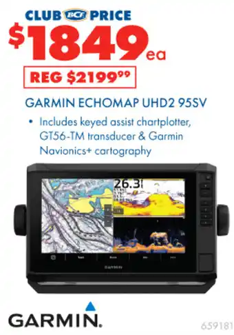 BCF GARMIN ECHOMAP UHD2 95SV offer